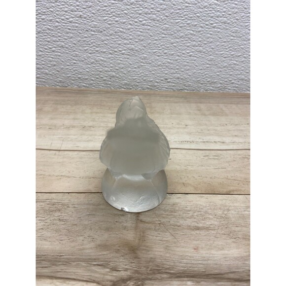 Vtg Frosted Glass Bird Figurine Desktop Paperweight - Picture 2 of 9